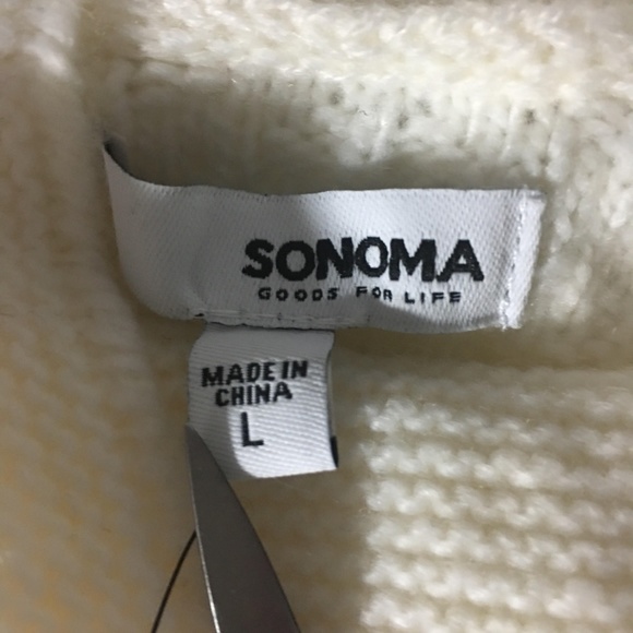 New Sonoma Tassels Beige Sweater Size Large - Picture 8 of 8